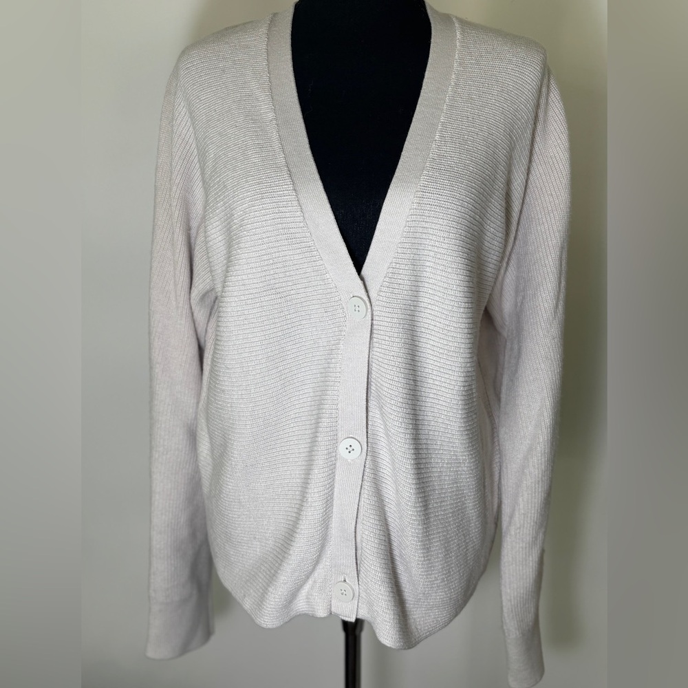 Lululemon Merino Wool-Blend Oversized Boxy Cardigan White Opal Womens SZ8 - Picture 3 of 11